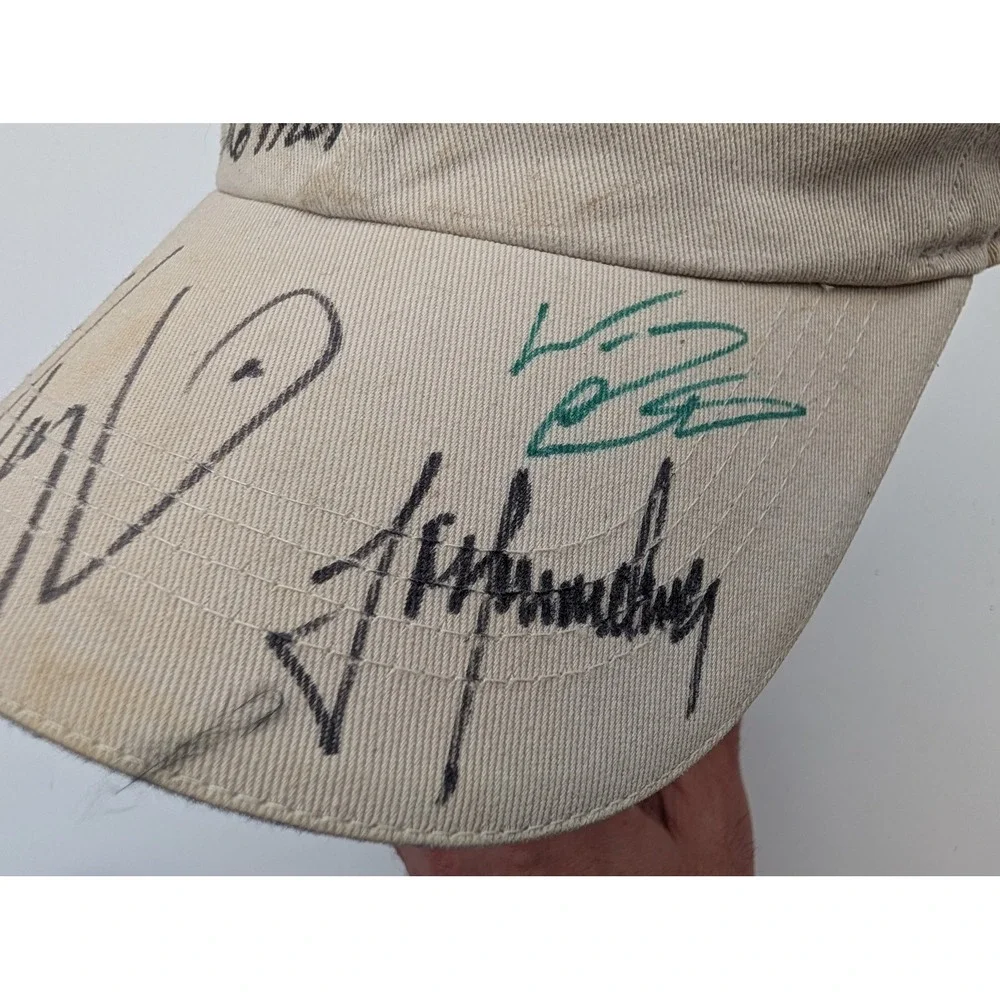 Ahead Vintage BMW Championship Golf Hat Tan Signed Autographed Adjustable Cap